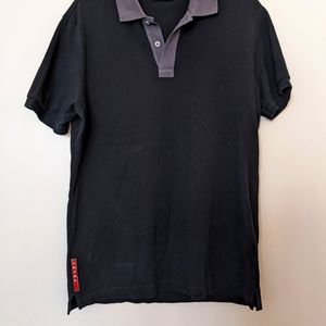 Prada Two tone pique polo
